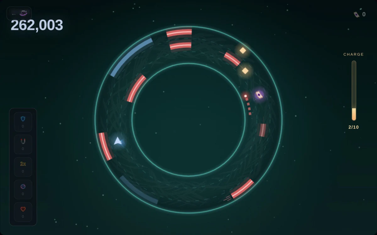 Apex Drift teal sector with red arcs closing lanes late in a run
