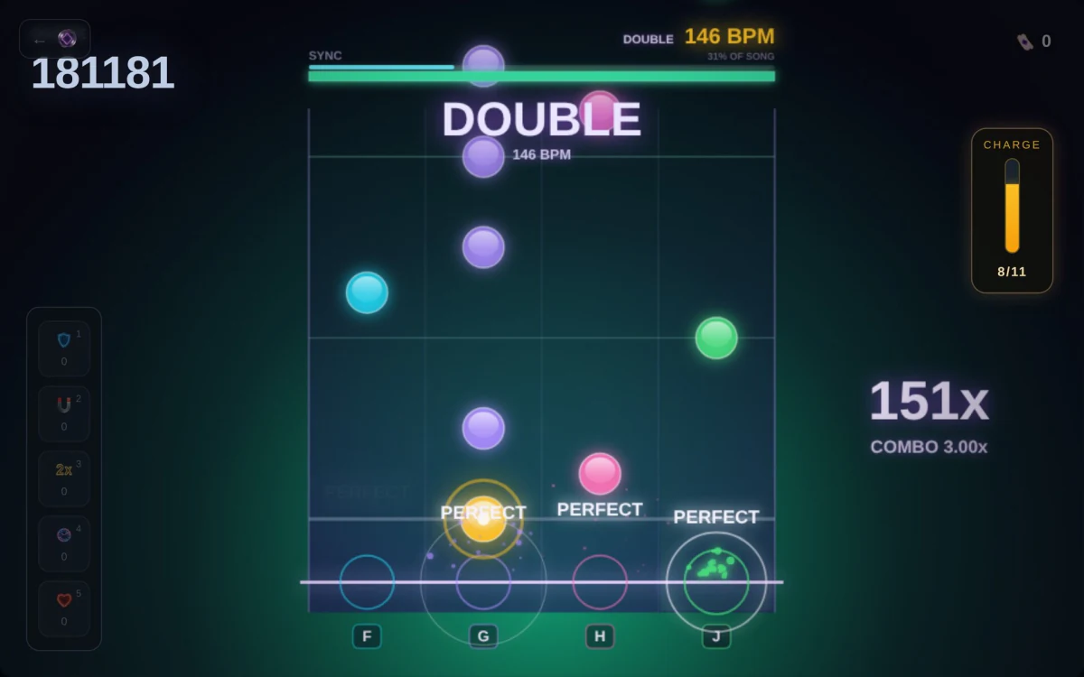 Pulse Lock DOUBLE section at 146 BPM on a 151x combo