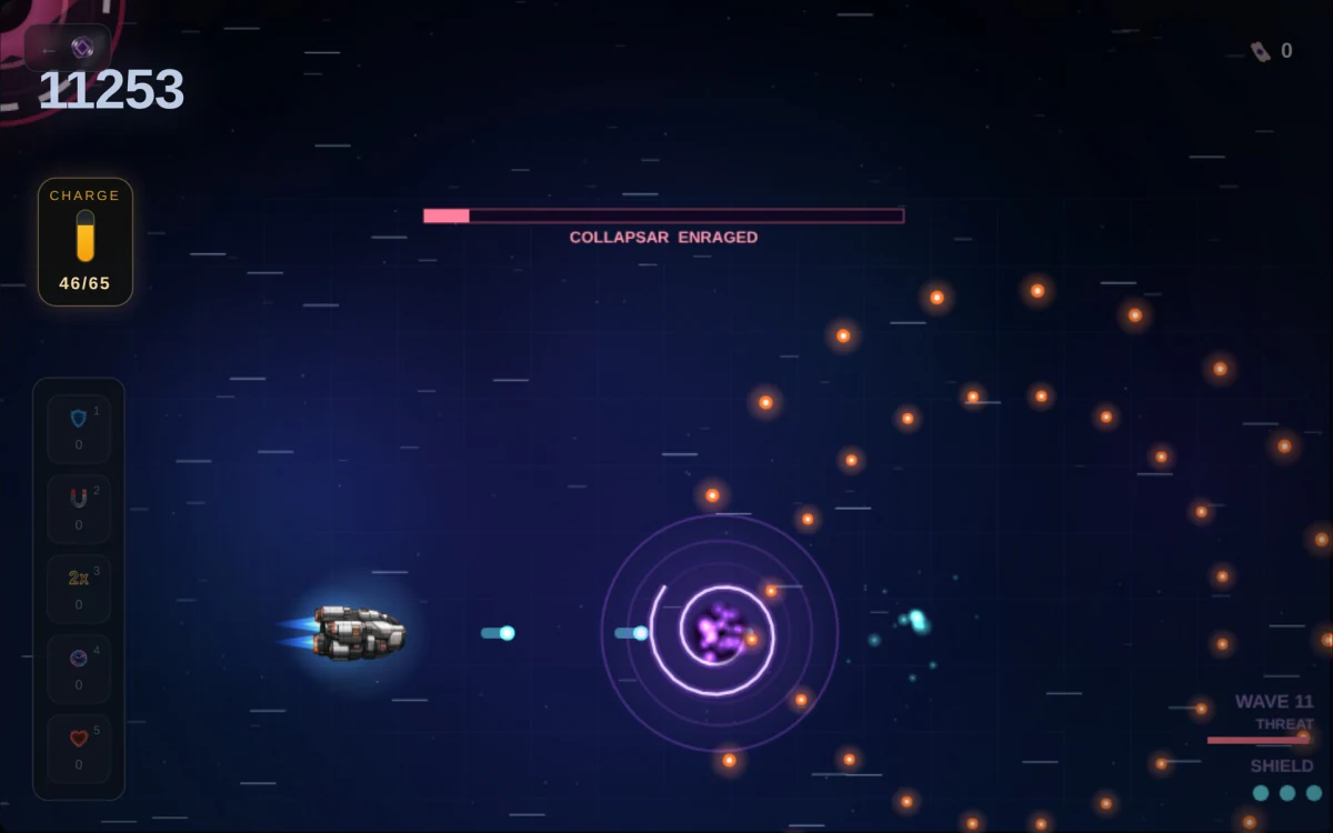 Singularity Collapsar enraged and firing a ring of bolts