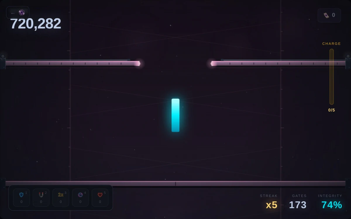 Void Gate pink gates at gate 173 with the beam sliced to 74%
