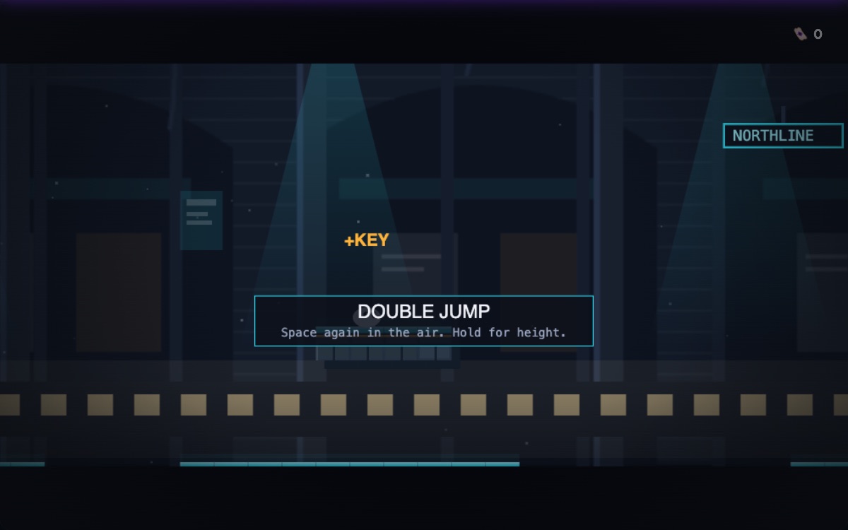 Vault Run: the runner leaving the door of a Transit vault, a key on a platform above and spikes across the floor